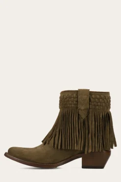 Frye Booties^Sacha Short Fringe Bootie