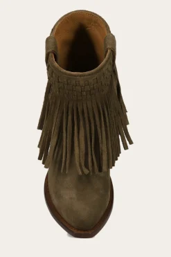 Frye Booties^Sacha Short Fringe Bootie