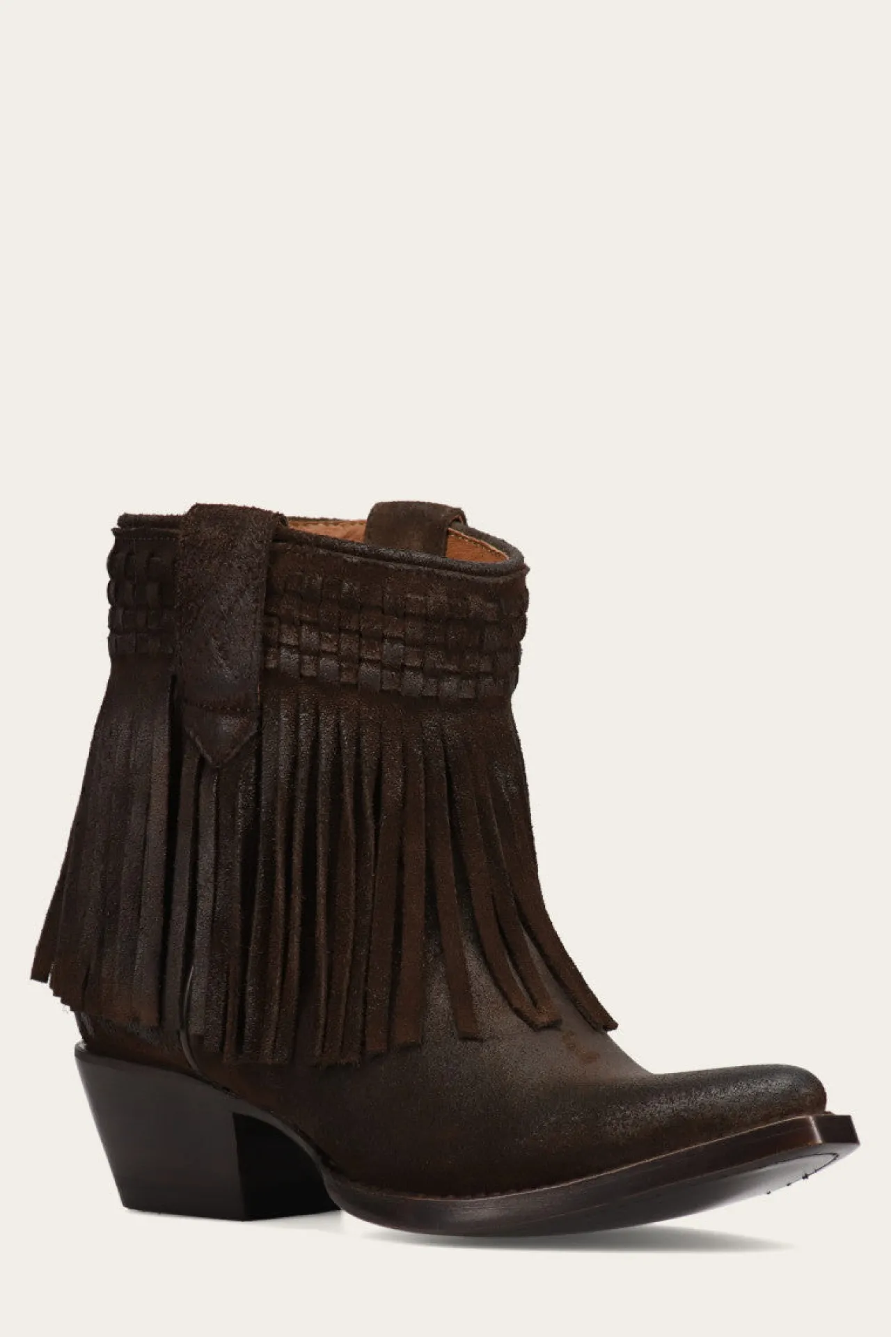 Frye Booties^Sacha Short Fringe Bootie