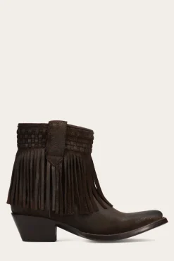 Frye Booties^Sacha Short Fringe Bootie