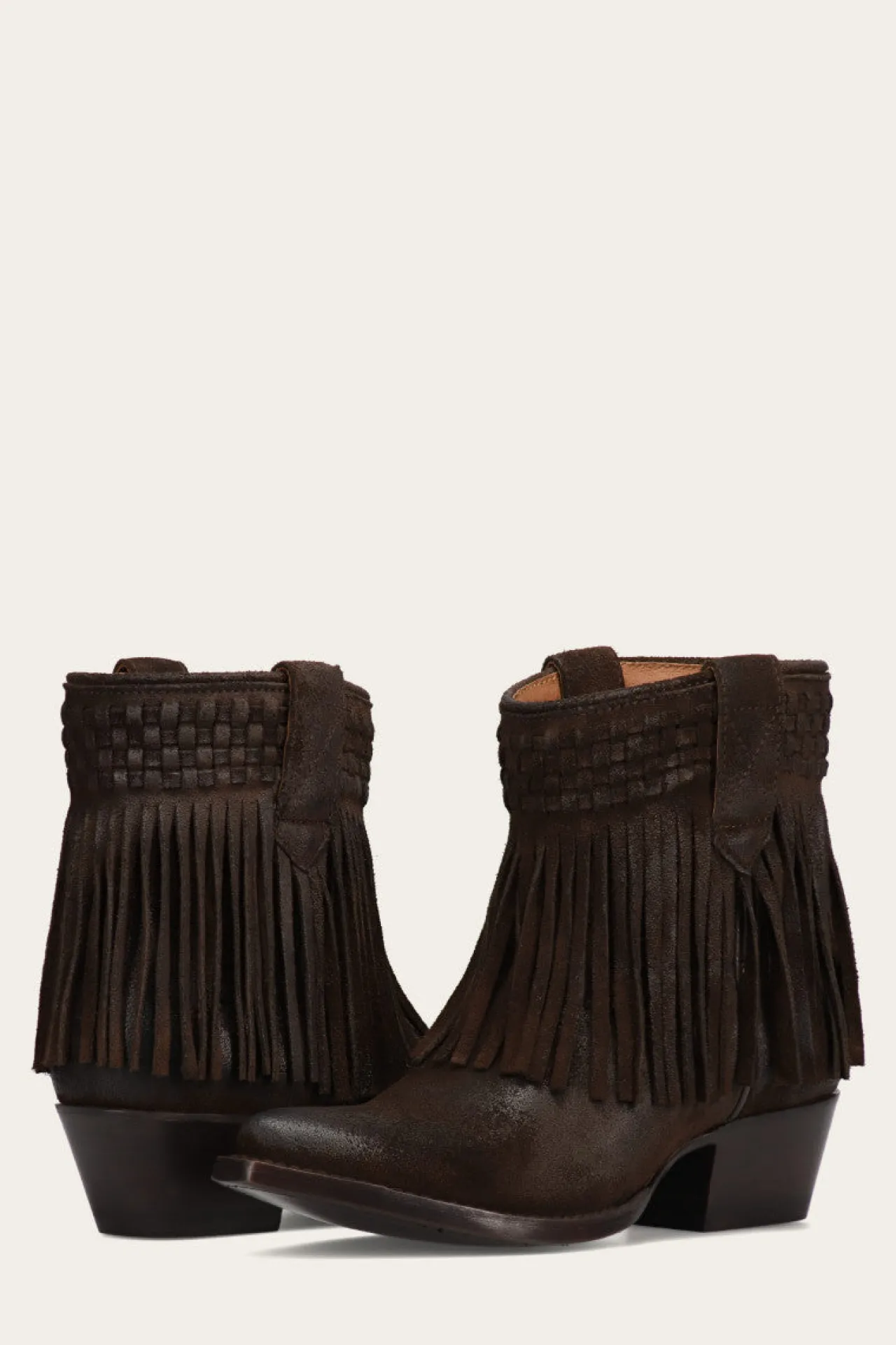 Frye Booties^Sacha Short Fringe Bootie