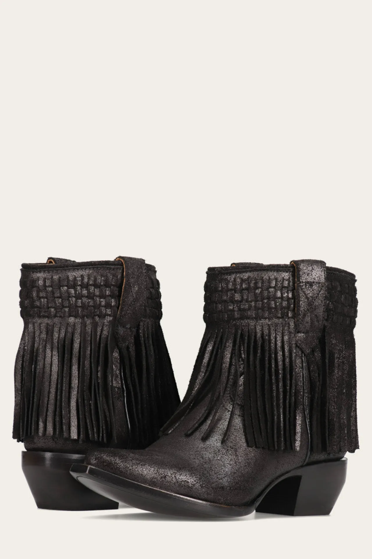 Frye Booties^Sacha Short Fringe Bootie