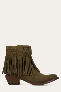 Frye Booties^Sacha Short Fringe Bootie