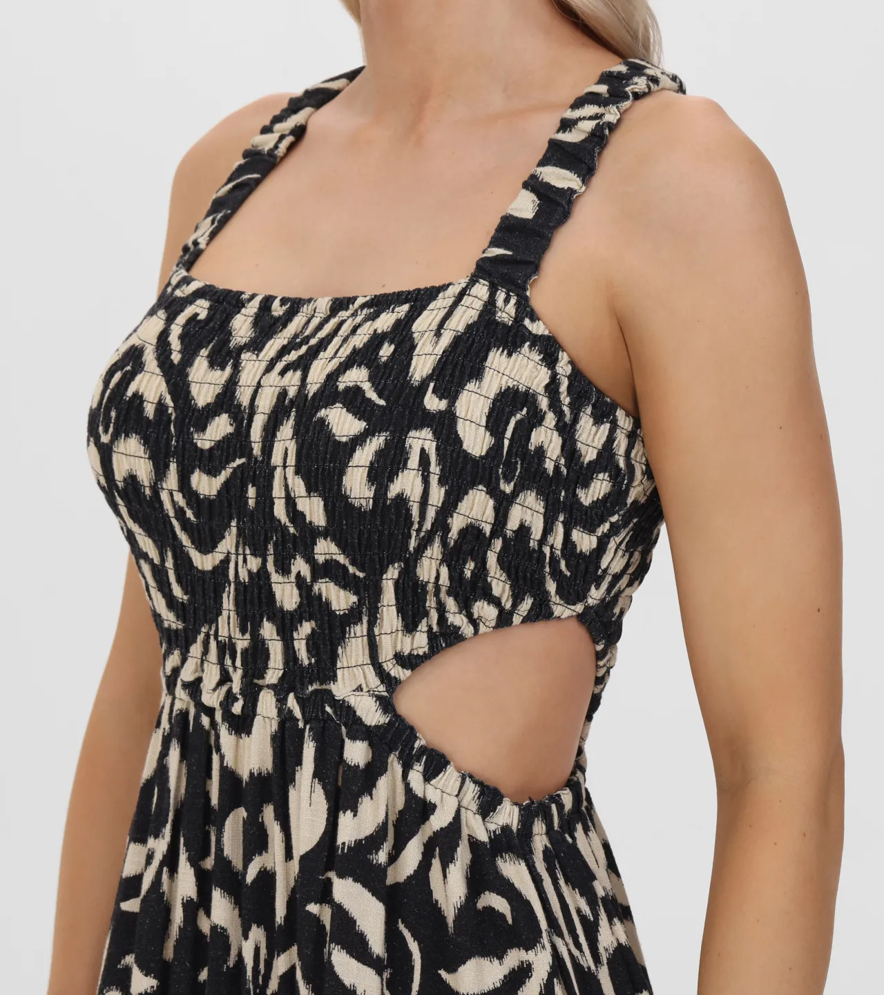 Frye Dresses^Smocked Cut Out Maxi Dress Black Beauty Combo