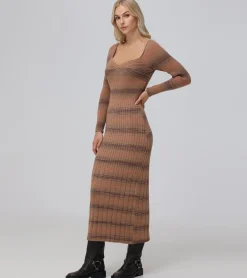 Frye Dresses^Sweetheart Neck Space Dye Sweater Dress Brown
