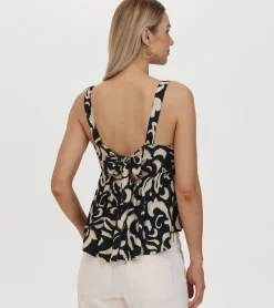 Frye Tops^Tie Back Babydoll Top Black