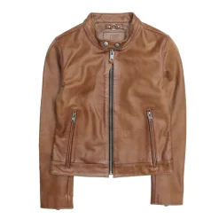 Frye Leather Jackets^Tobacco Cafe Racer Jacket