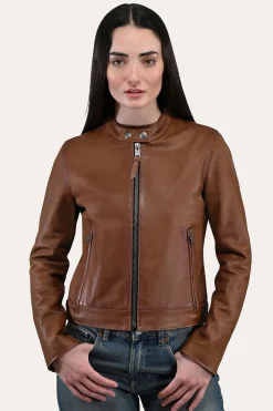 Frye Leather Jackets^Tobacco Cafe Racer Jacket