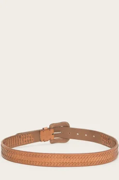 Frye Belts^Woven Overlay Belt Tan